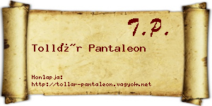 Tollár Pantaleon névjegykártya